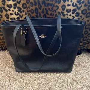 Coach black tote bag